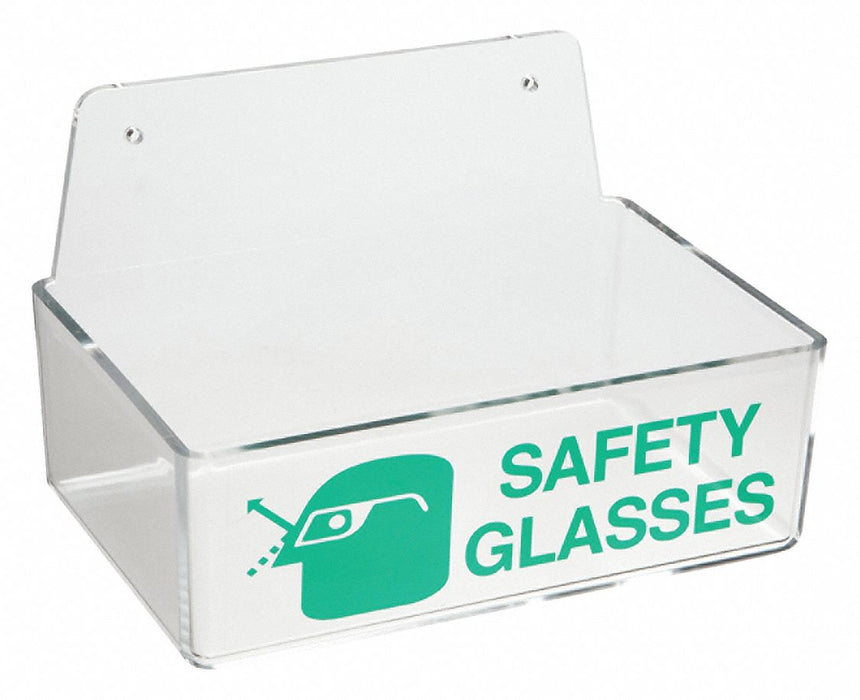 SafetyGlassesHolder Clear Green Plastic