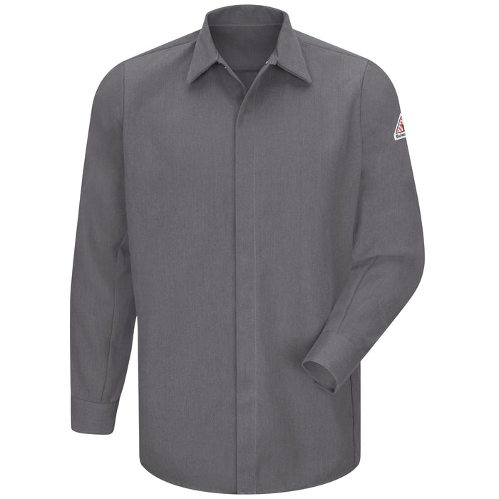 Men's Midweight FR Pocketless Concealed-Gripper Work Shirt