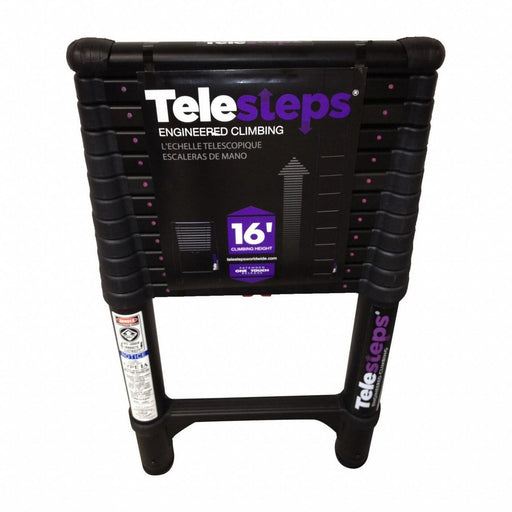 Telescoping Ladder Black Aluminum