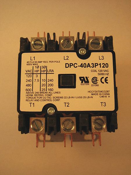 Defn Purpose Contactor 40A 3-Pole 120VAC