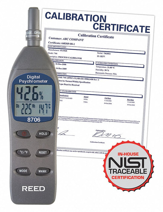 Psychrometer Digital Nist Cert