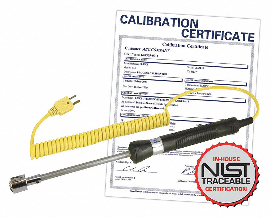Probe Type K Surface Nist Cert Yel