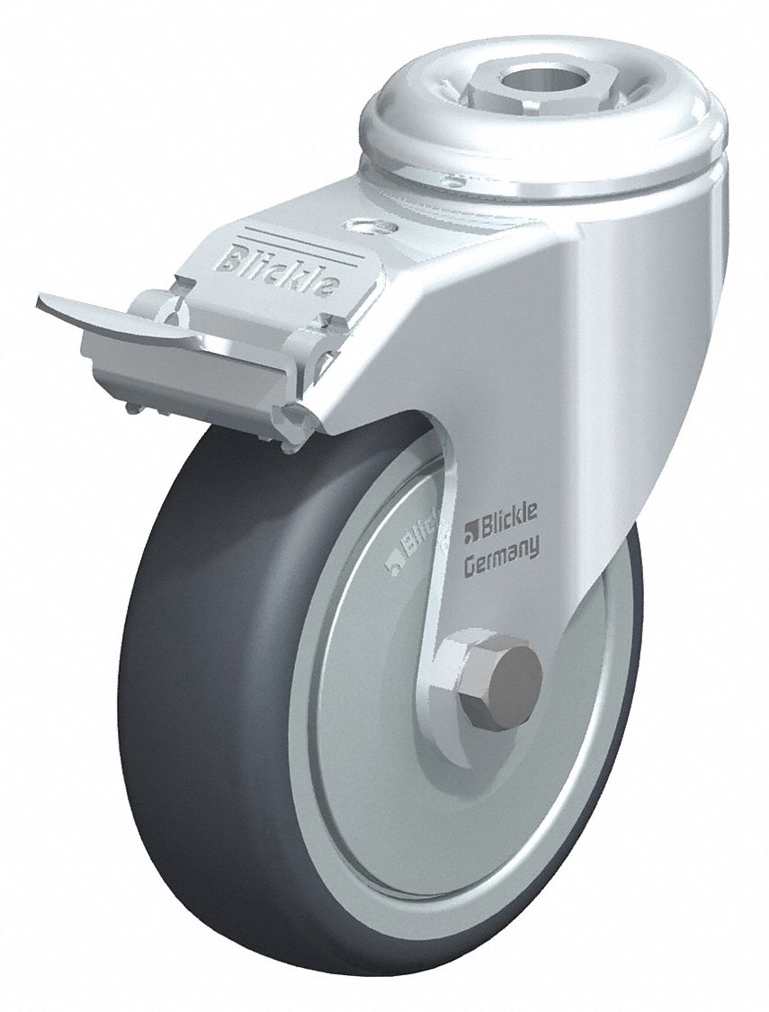 Kingpin Swivel Caster TPR 3-1/8 Brake