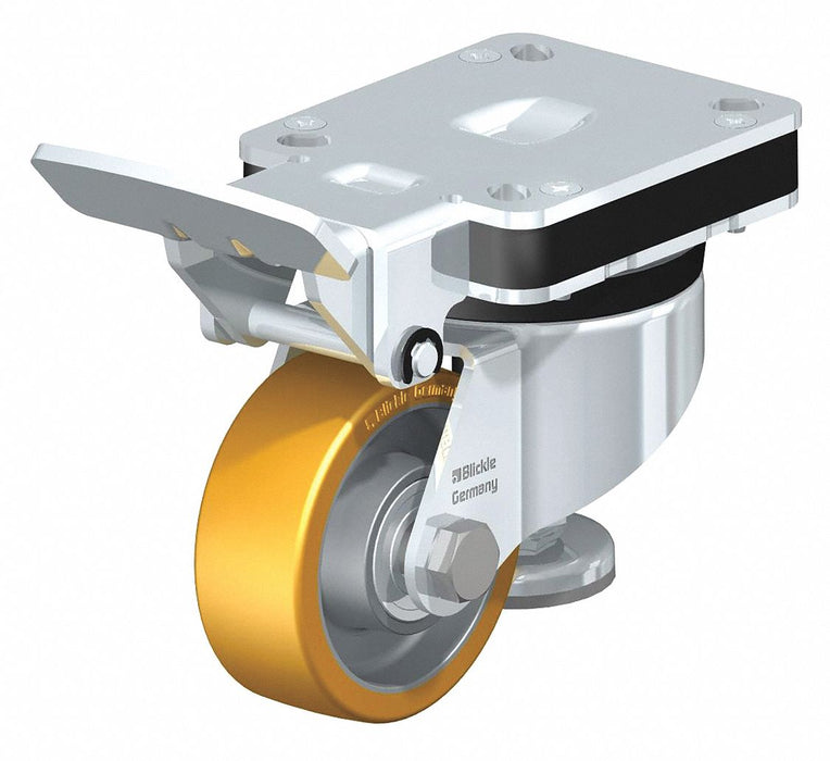 Swivel Plate Caster PU 3-1/8 Truck Lock