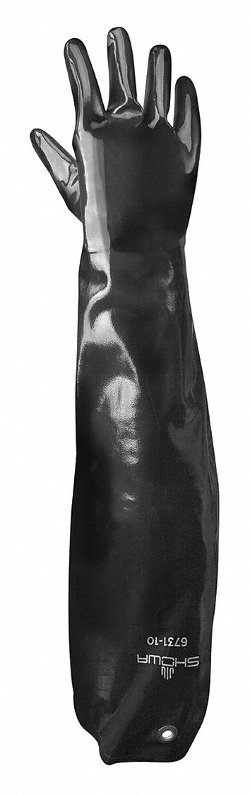 ChemResistantGloves Blk Gauntlet L 10 PR