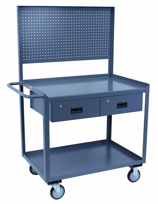 Mobile Wrkstion Steel 36 L 24 W 2 Shelf