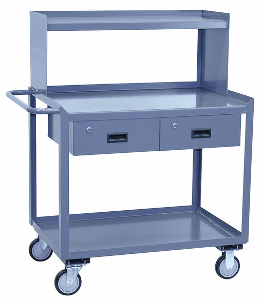 Mobile Wrkstion Steel 36 L 24 W 2 Shelf
