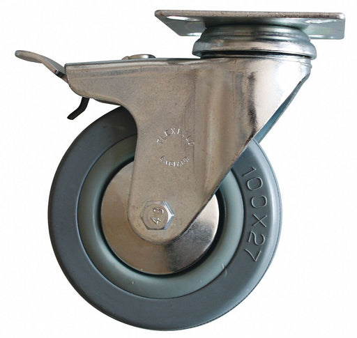 Plate Caster Swivel Rubber 2 11/16 H