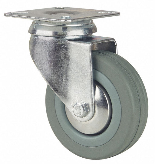 Plate Caster Swivel Rubber 2 11/16 H