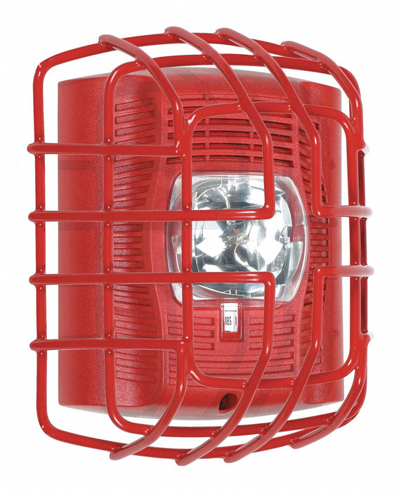 9-ga wire cage protects horn/strobe/spkr