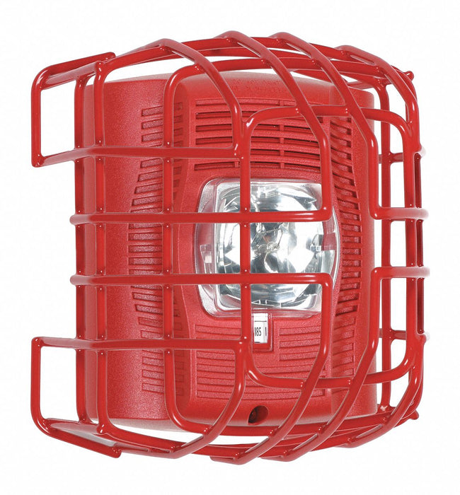 9-ga wire cage protects horn/strobe/spkr