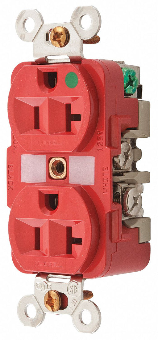 Receptacle Red 20 A 2P3W Back Side 1PK