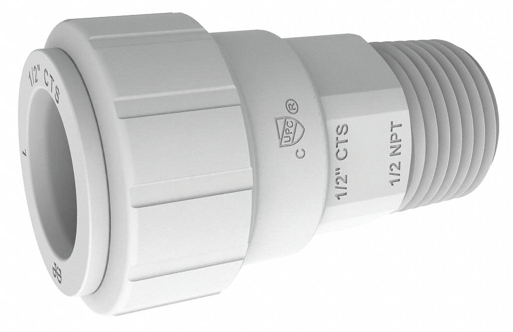 Strt Plastic Push-Fit1/2in MNPT1/2in