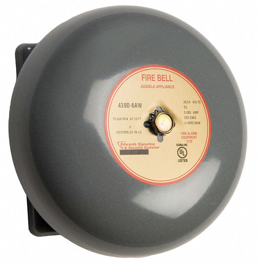 Fire Bell Gray 6 in 20 to 24V