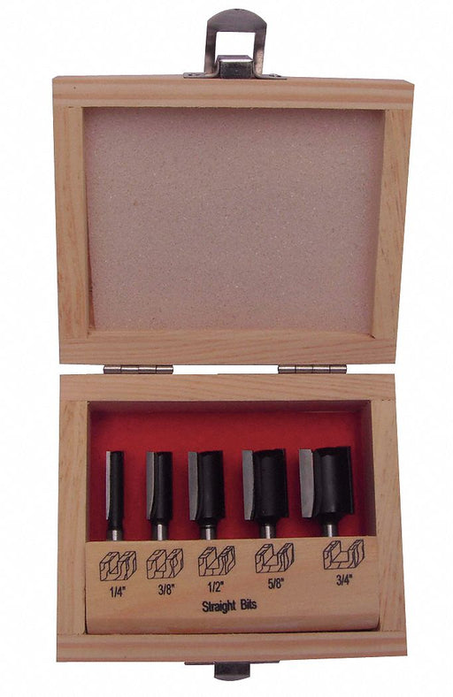 Router Bit Set 5 Pc Carbide Tipped
