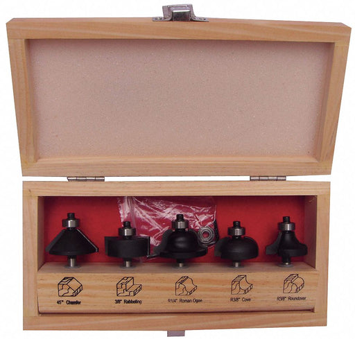 Router Bit Set 6 Pc Carbide Tipped