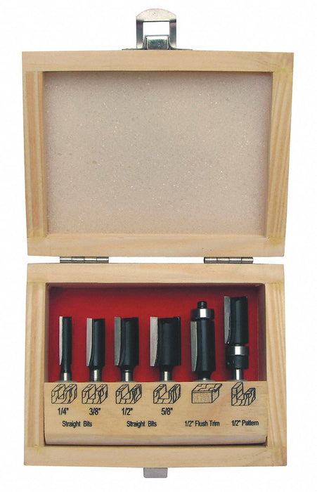 Router Bit Set 6 Pc Carbide Tipped