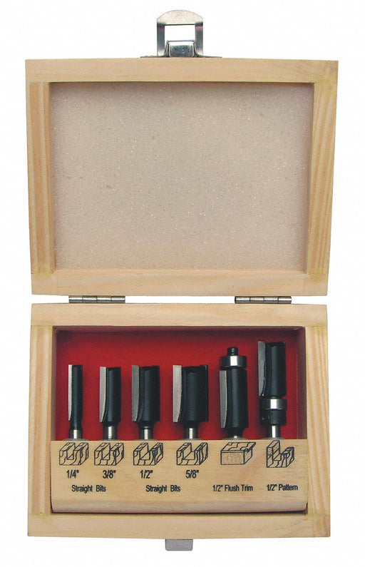Router Bit Set 6 Pc Carbide Tipped