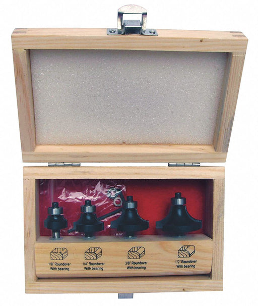 Router Bit Set 4 Pc Carbide Tipped