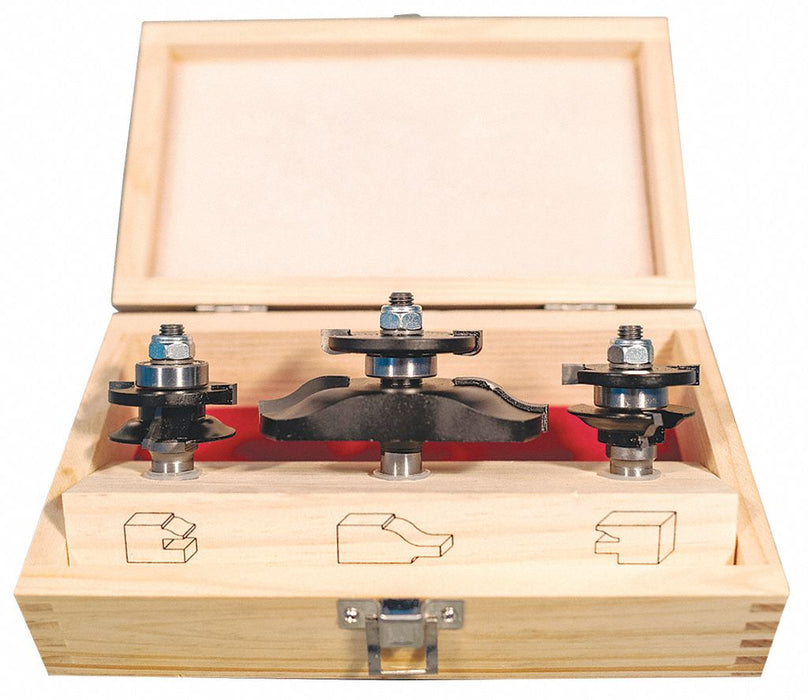 Router Bit Set 3 Pc Carbide Tipped