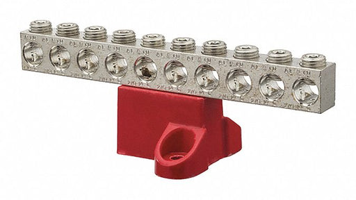 Ground Bar Aluminum 10 Circuit 2/0-14AWG