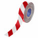 Floor Marking Tape Red/White 2 W 100ft