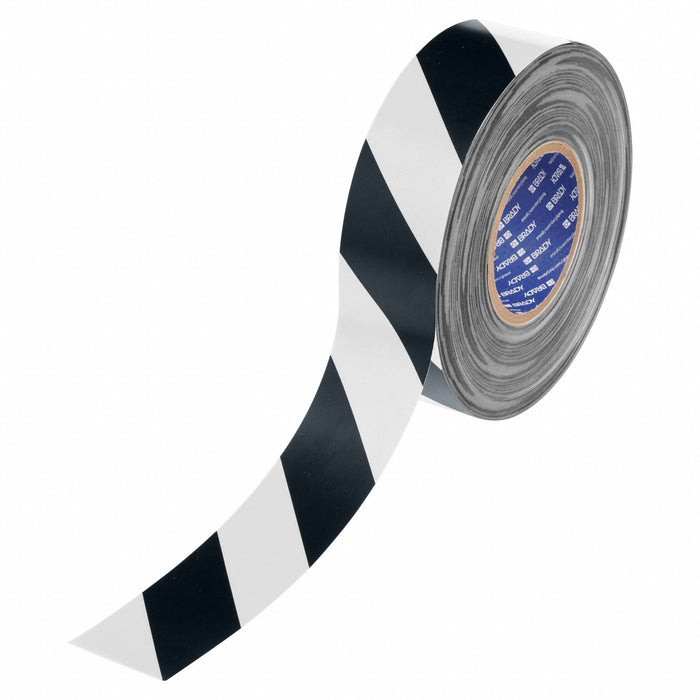 Floor Marking Tape Black/White 2 W 100ft