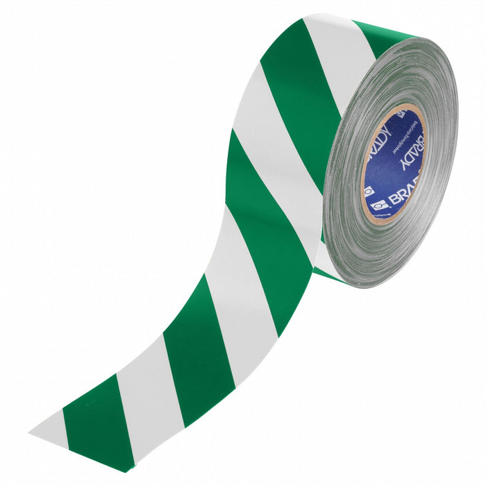 Floor Marking Tape Green/White 3 W 100ft