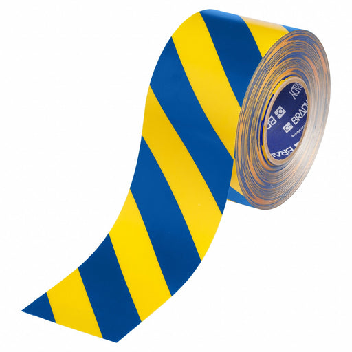 Floor Marking Tape Blue/Ylw 4 W 100ft