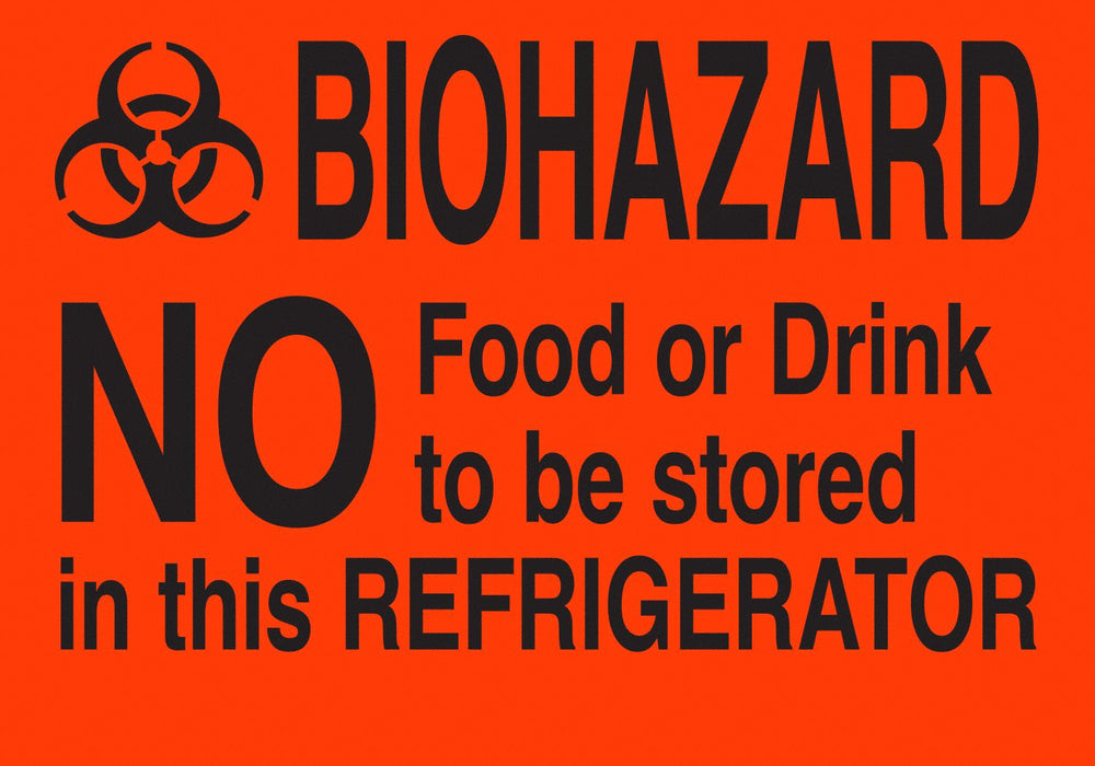 Lbls BIOHAZARD NOT FOOD DRINK 3.5x5 20PK