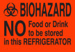 Lbls BIOHAZARD NOT FOOD DRINK 3.5x5 20PK