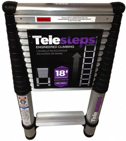Telescoping Ladder Silver Aluminum