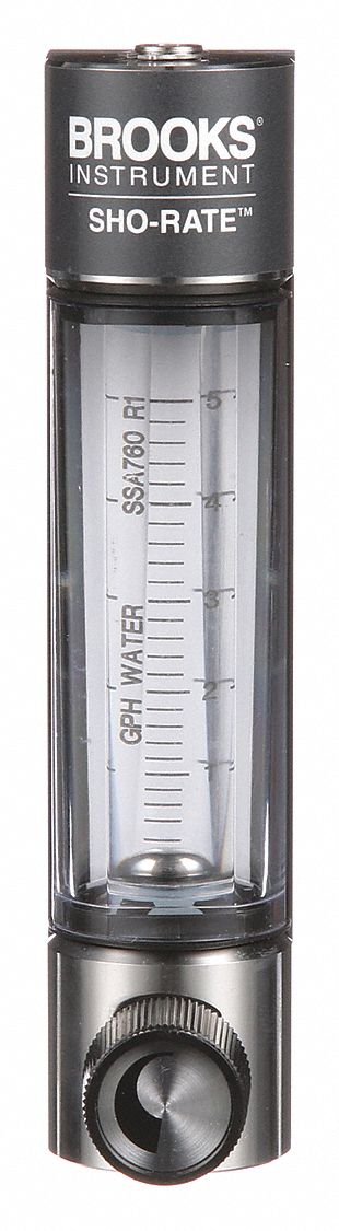 Flowmeter Water .2 to 5 GPH Glass