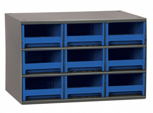 G2393 Bin Cab 9BlueDrwr Gray 11 H BlueDrwr