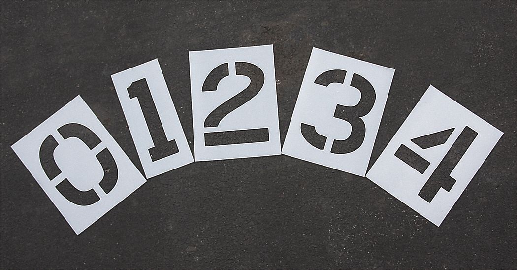 StencilSet NumberSet Polyethylene 12pcs