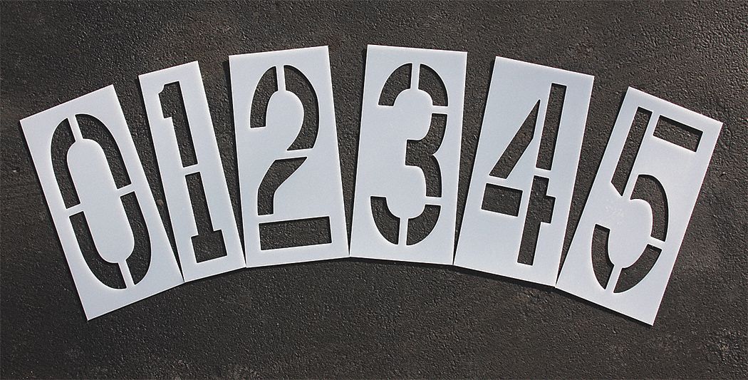 StencilSet NumberSet Polyethylene 12pcs