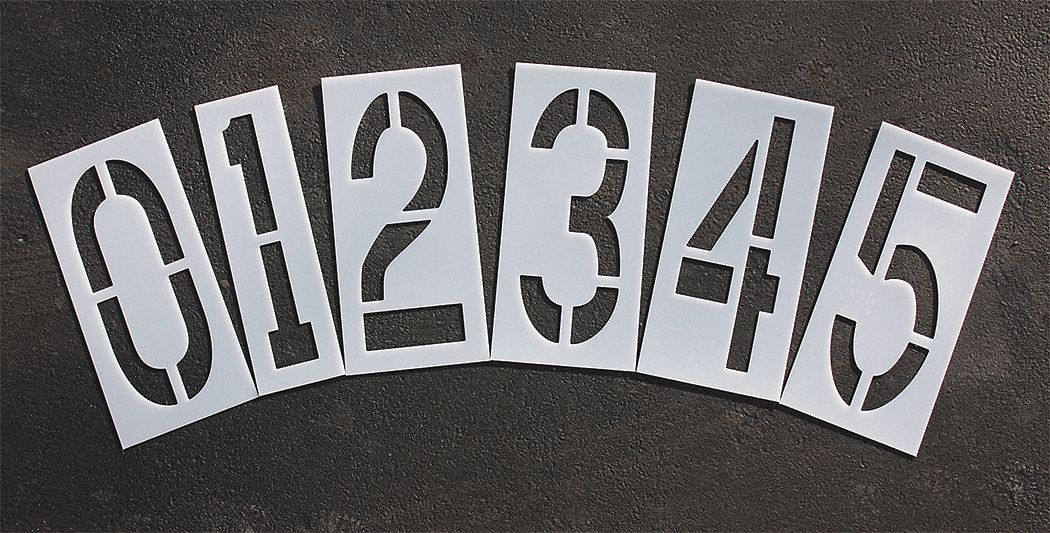 StencilSet NumberSet Polyethylene 12pcs