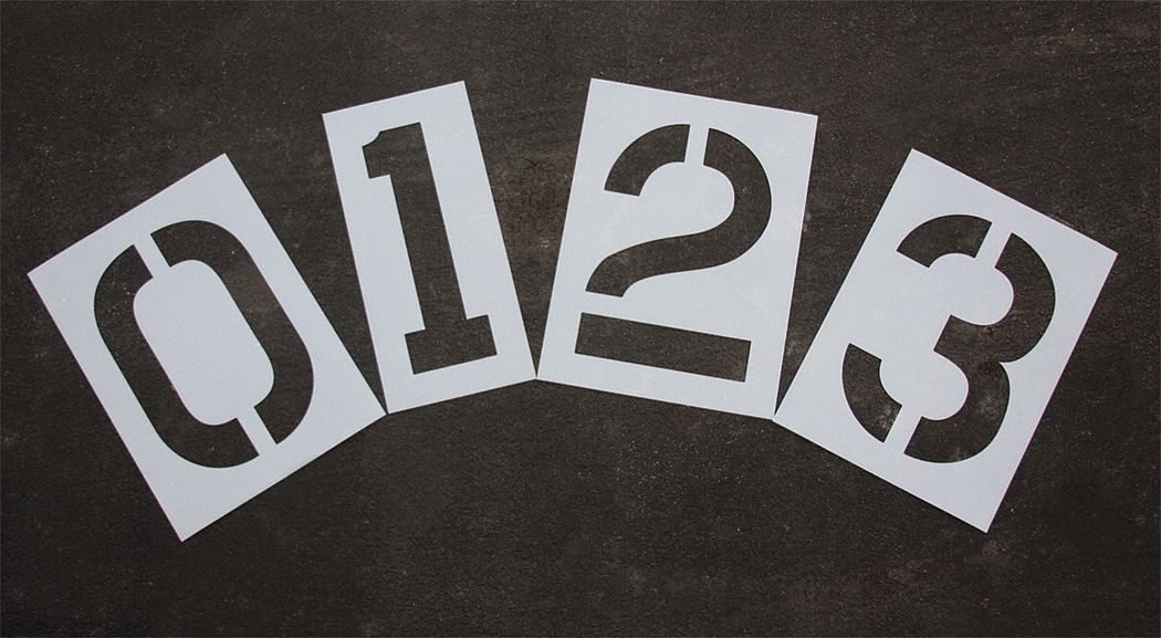 StencilSet NumberSet Polyethylene 12pcs
