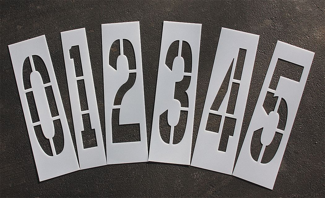 StencilSet NumberSet Polyethylene 12pcs