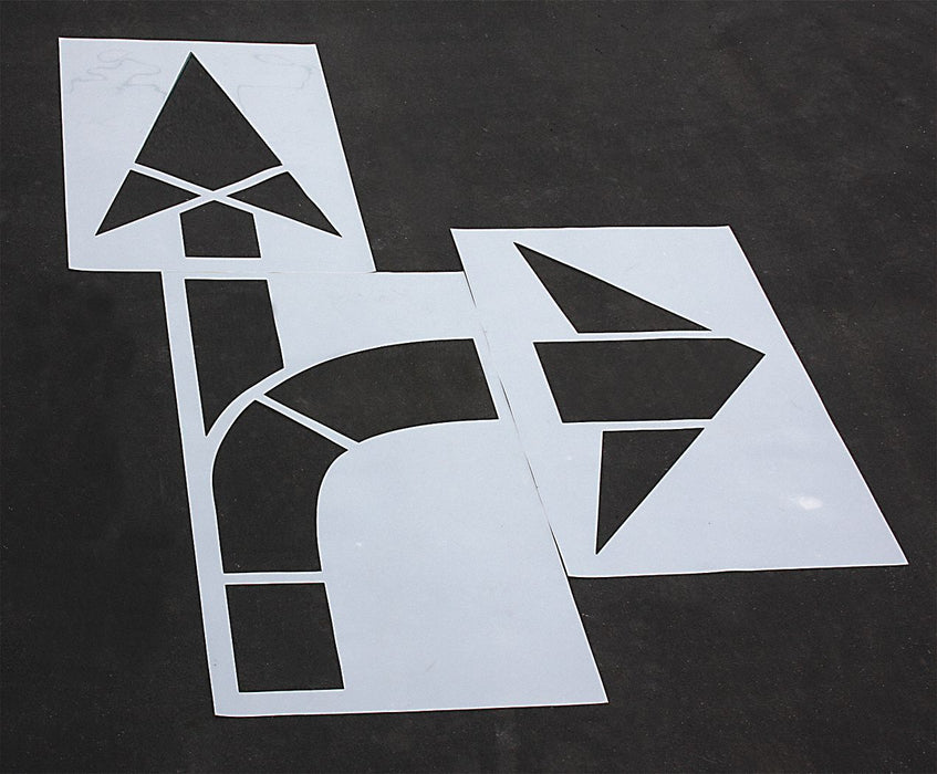 Stencil Set Symbol Polyethylene 3 pcs