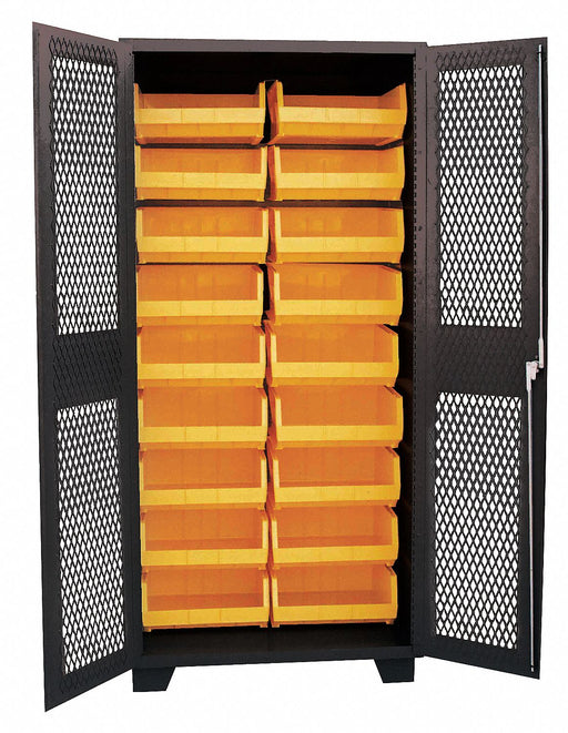 Bin Cabinet Louvered 78 H 36 W 24 D