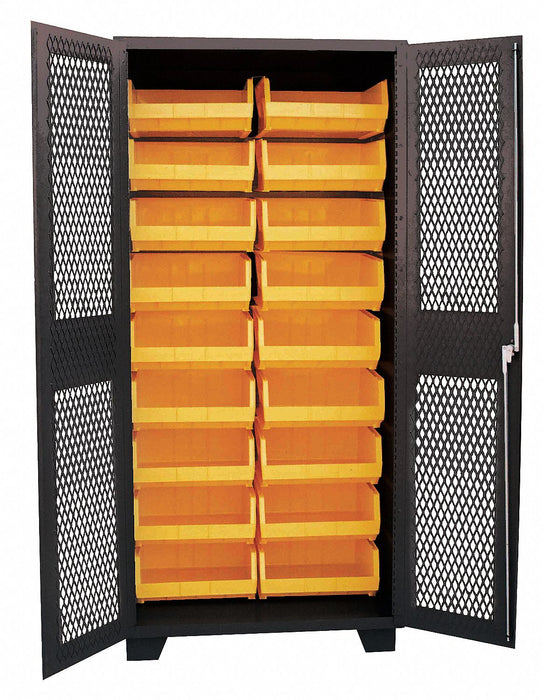 Bin Cabinet Louvered 78 H 36 W 24 D