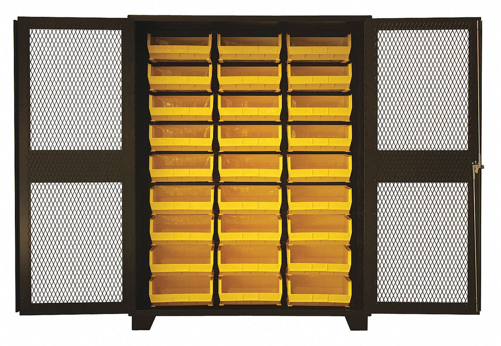 Bin Cabinet Louvered 78 H 60 W 24 D