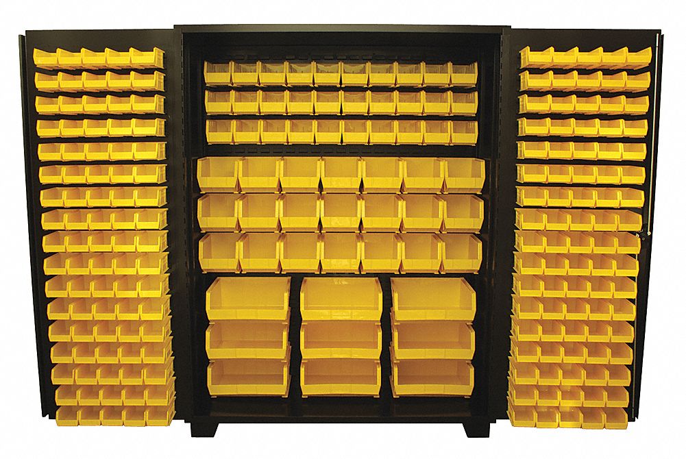 Bin Cabinet Louvered 78 H 60 W 24 D