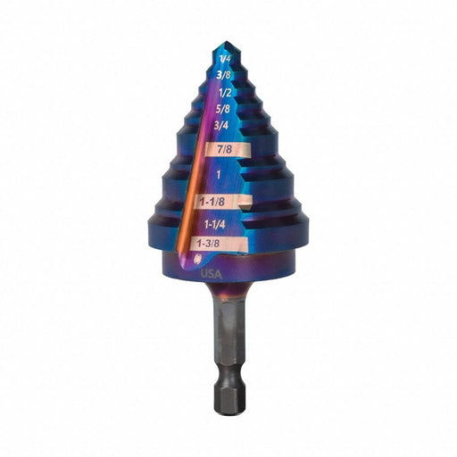 Step Bit/Hex Shank 1/4-In - 1-3/8-In