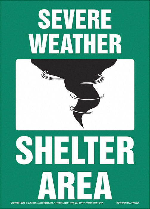 Severe Weather Shelter Area Sign