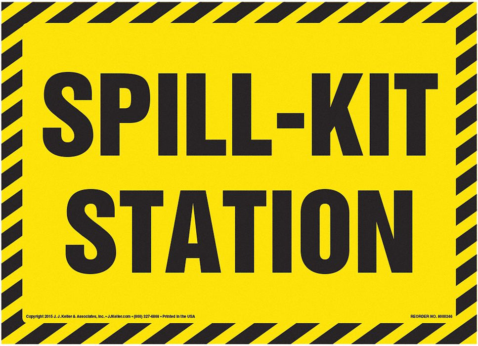 Spill-Kit Station Sign 10 x 7 Plastic