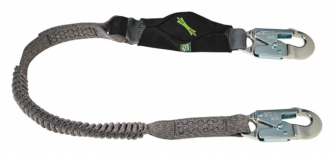 Shock-Absorbing Lanyard Black/Gray