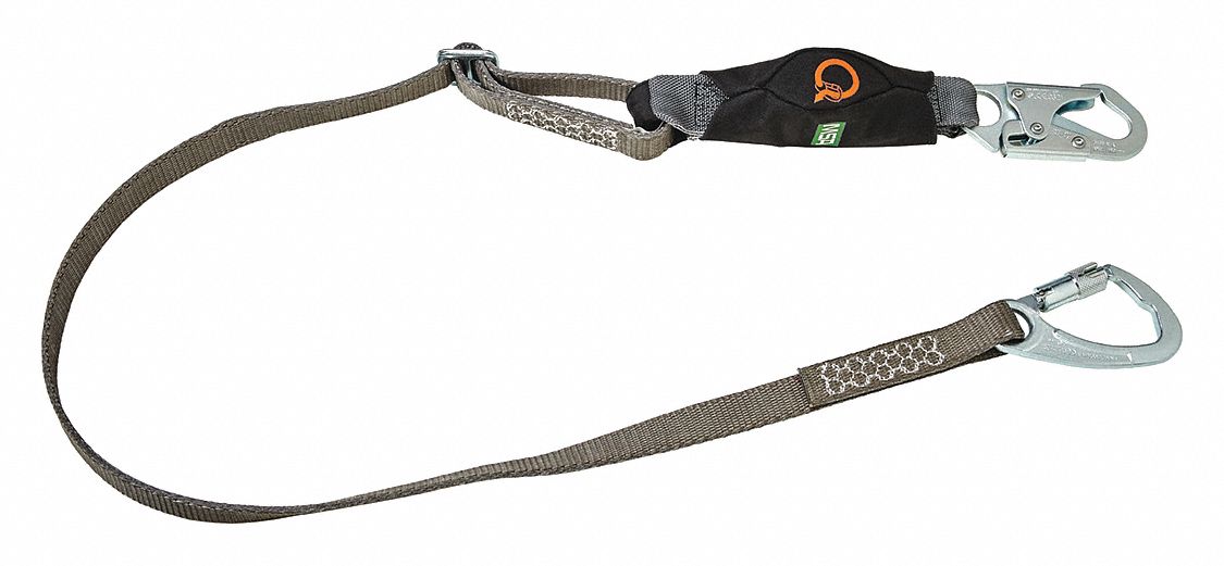 Shock-Absorbing Lanyard Gray
