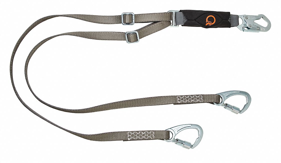 Shock-Absorbing Lanyard Gray